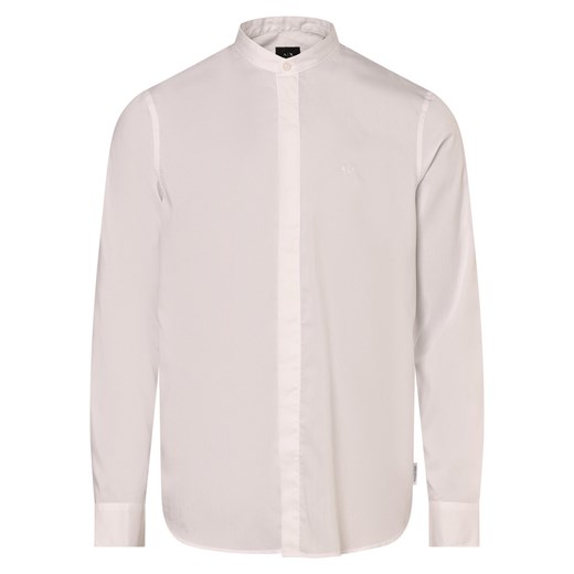 Armani Exchange Koszula męska Mężczyźni Regular Fit biały jednolity ze sklepu vangraaf w kategorii Koszule męskie - zdjęcie 171552280