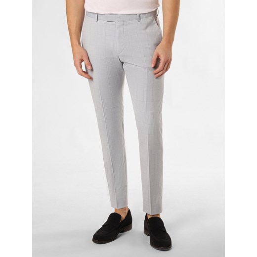 Strellson Męskie spodnie Bauksten - Madden2.0 Mężczyźni Super Slim Fit jasny szary w kratkę ze sklepu vangraaf w kategorii Spodnie męskie - zdjęcie 171552293