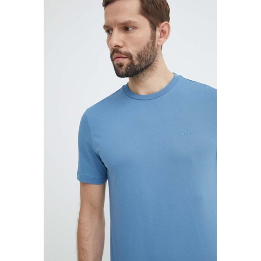 BOSS t-shirt bawełniany kolor niebieski 50468347 ze sklepu ANSWEAR.com w kategorii T-shirty męskie - zdjęcie 171552831