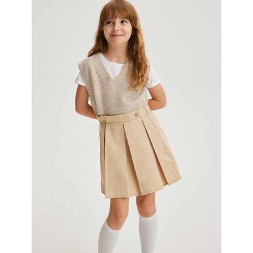 Reserved - Plisowana spódnica - beżowy ze sklepu Reserved w kategorii Spódnice dziewczęce - zdjęcie 171554792