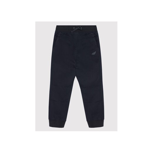4F Spodnie materiałowe HJL22-JSPMC001 Granatowy Regular Fit ze sklepu MODIVO w kategorii Spodnie chłopięce - zdjęcie 171556943