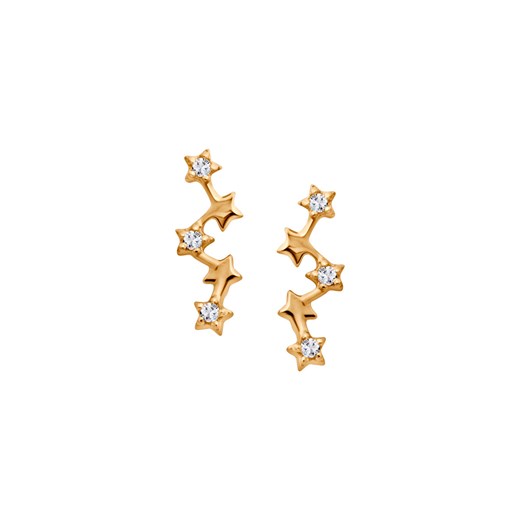 Kolczyki srebrne pozłacane z cyrkoniami - gwiazdy - Night Sky ze sklepu YES.pl w kategorii Kolczyki - zdjęcie 171559323