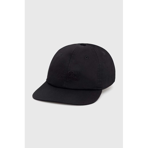 MM6 Maison Margiela czapka z daszkiem kolor czarny gładka SH0TC0002 ze sklepu PRM w kategorii Czapki z daszkiem męskie - zdjęcie 171559940