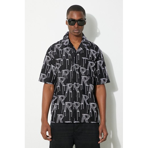 Represent koszula bawełniana Embrodiered Initial Overshirt męska kolor czarny relaxed MLM212.01 ze sklepu PRM w kategorii Koszule męskie - zdjęcie 171559991
