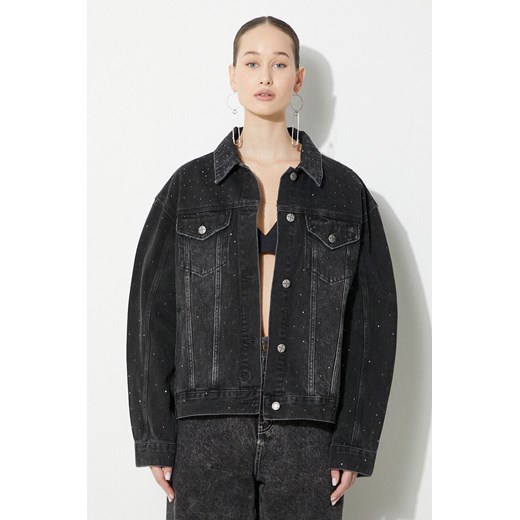 KSUBI kurtka jeansowa Oversized Jacket Krystal Noir damska kolor czarny przejściowa oversize WSP24JK013 ze sklepu PRM w kategorii Kurtki damskie - zdjęcie 171560033