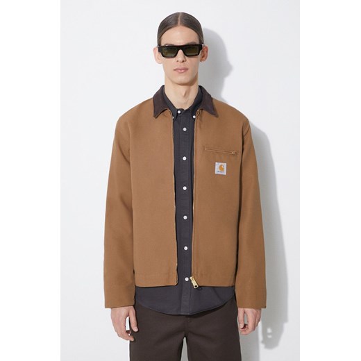 Carhartt WIP kurtka bawełniana Detroit Jacket kolor brązowy przejściowa I032940.00S01 ze sklepu PRM w kategorii Kurtki męskie - zdjęcie 171560041