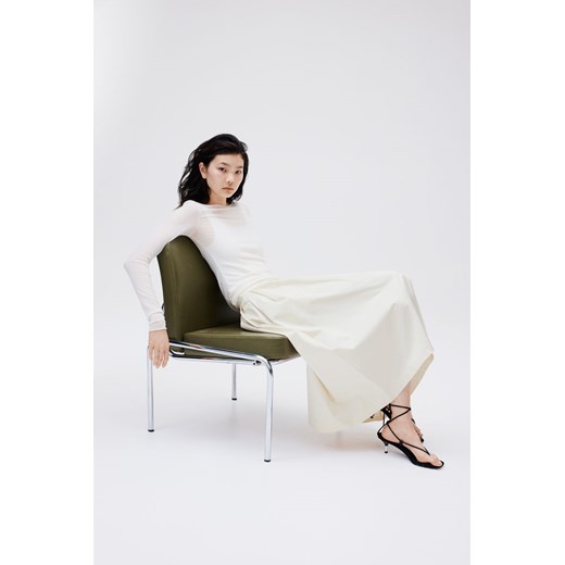 H & M - Trapezowa spódnica z zakładkami - Biały ze sklepu H&M w kategorii Spódnice - zdjęcie 171560543