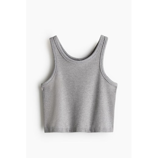 H & M - Krótka bezszwowa koszulka sportowa DryMove - Szary H & M XL H&M