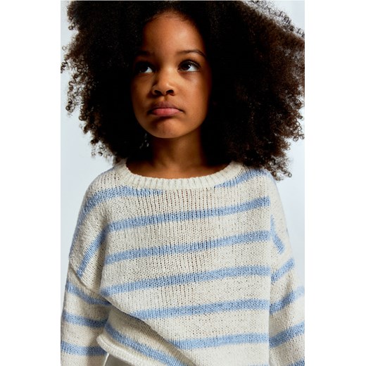 H & M - Sweter ze zrolowanymi brzegami - Biały ze sklepu H&M w kategorii Swetry dziewczęce - zdjęcie 171560612