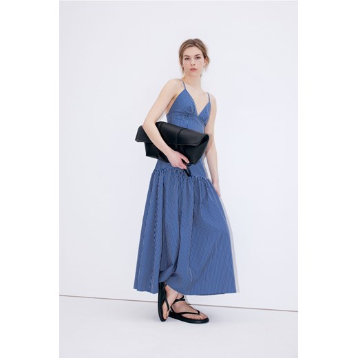 H & M - Trapezowa spódnica z popeliny - Niebieski H & M 34 H&M