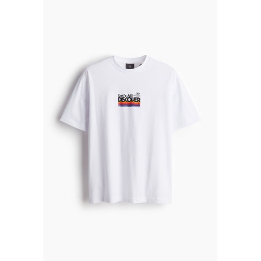 H & M - T-shirt Loose Fit - Biały ze sklepu H&M w kategorii Bluzki damskie - zdjęcie 171560630