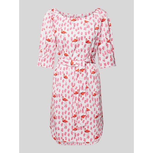 Sukienka o długości do kolan z wiązanym paskiem ze sklepu Peek&Cloppenburg  w kategorii Sukienki - zdjęcie 171560752