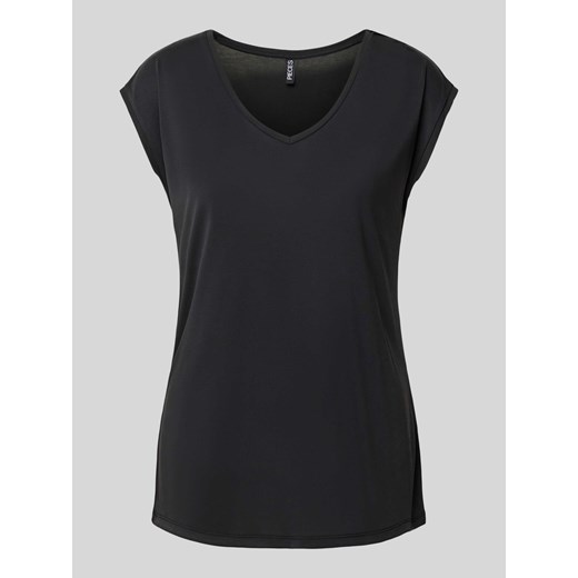 T-shirt z dekoltem w serek model ‘KAMALA’ ze sklepu Peek&Cloppenburg  w kategorii Bluzki damskie - zdjęcie 171561072