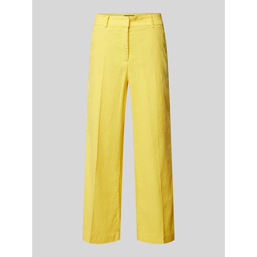 Lniane spodnie o kroju regular fit w kant model ‘CALIFORNIA’ ze sklepu Peek&Cloppenburg  w kategorii Spodnie damskie - zdjęcie 171561140