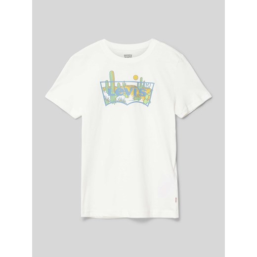 T-shirt z nadrukiem z logo ze sklepu Peek&Cloppenburg  w kategorii T-shirty chłopięce - zdjęcie 171561194