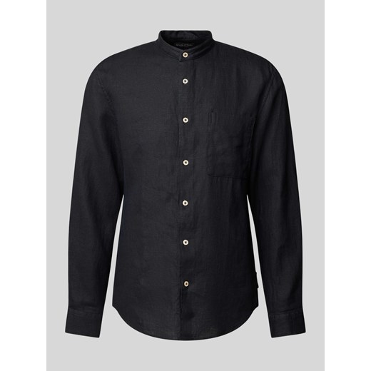 Koszula lniana o kroju regular fit ze stójką ze sklepu Peek&Cloppenburg  w kategorii Koszule męskie - zdjęcie 171561372
