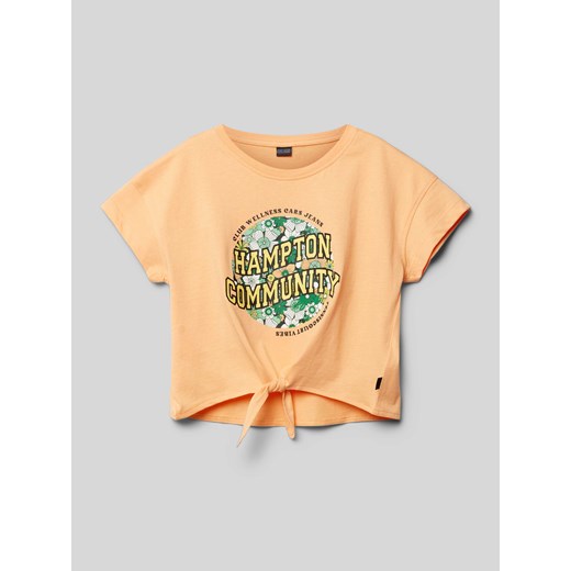 T-shirt z wiązanym detalem model ‘Madison’ ze sklepu Peek&Cloppenburg  w kategorii Bluzki dziewczęce - zdjęcie 171561374