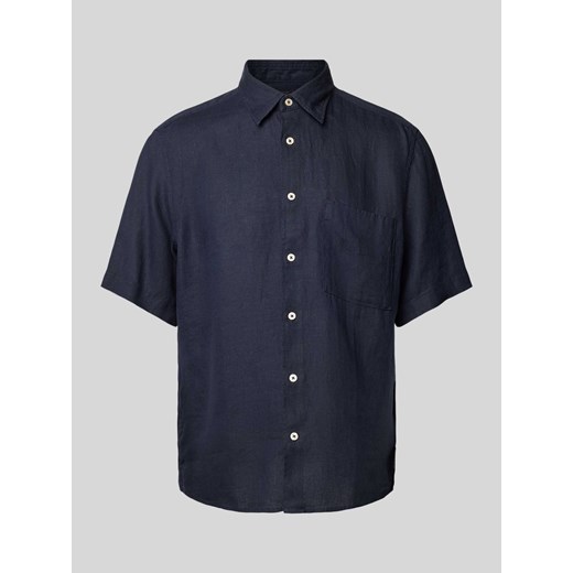 Koszula casualowa o kroju regular fit z lnu z kieszenią na piersi ze sklepu Peek&Cloppenburg  w kategorii Koszule męskie - zdjęcie 171561382