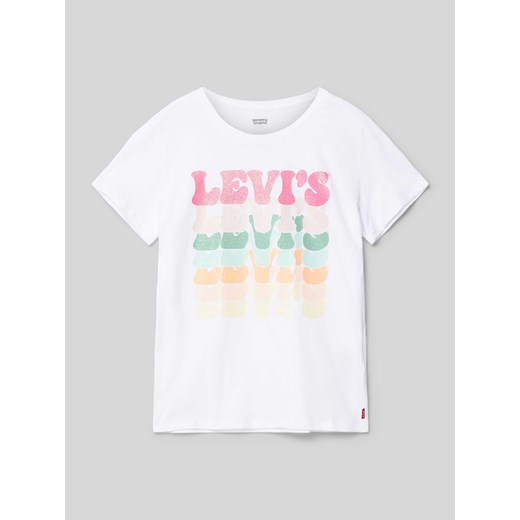 T-shirt z nadrukiem z logo model ‘RETRO’ ze sklepu Peek&Cloppenburg  w kategorii Bluzki dziewczęce - zdjęcie 171563100