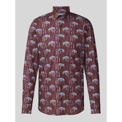 Koszula biznesowa o kroju body fit ze wzorem na całej powierzchni ze sklepu Peek&Cloppenburg  w kategorii Koszule męskie - zdjęcie 171563303