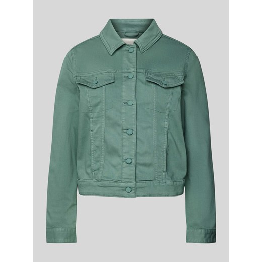 Kurtka jeansowa w jednolitym kolorze z kieszeniami na piersi ze sklepu Peek&Cloppenburg  w kategorii Kurtki damskie - zdjęcie 171563522