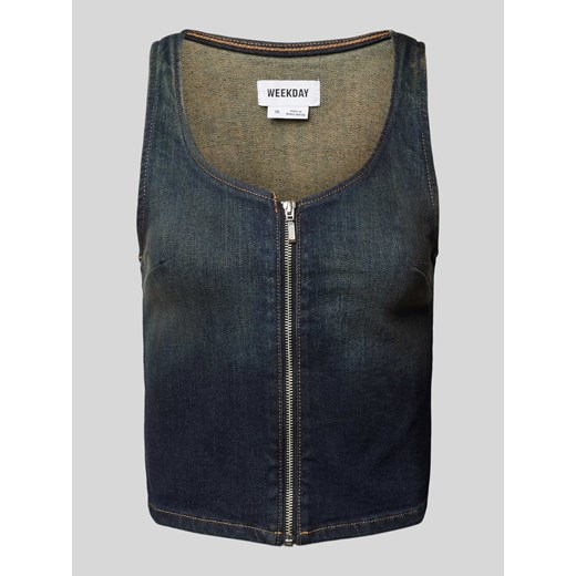 Top z denimu z zamkiem błyskawicznym model ‘Redondo’ ze sklepu Peek&Cloppenburg  w kategorii Bluzki damskie - zdjęcie 171563563