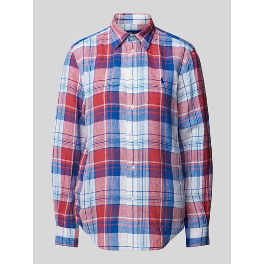 Bluzka koszulowa o kroju relaxed fit z lnu z wyhaftowanym logo ze sklepu Peek&Cloppenburg  w kategorii Koszule damskie - zdjęcie 171563570