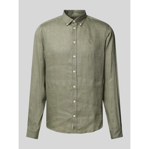 Koszula z lnu z kołnierzykiem typu button down ze sklepu Peek&Cloppenburg  w kategorii Koszule męskie - zdjęcie 171564001