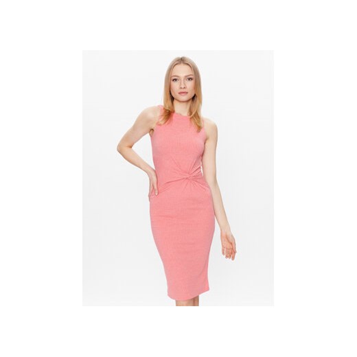 Guess Sukienka dzianinowa Ernestine W3GK25 KBPF0 Różowy Slim Fit ze sklepu MODIVO w kategorii Sukienki - zdjęcie 171566211