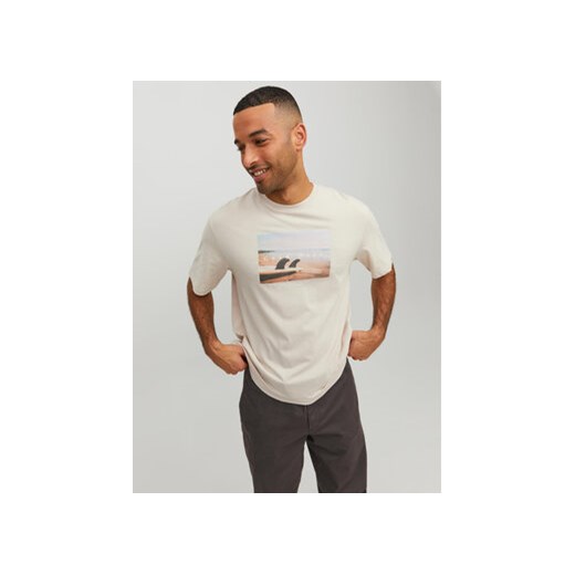 Jack&Jones T-Shirt 12227781 Beżowy Regular Fit ze sklepu MODIVO w kategorii T-shirty męskie - zdjęcie 171566363