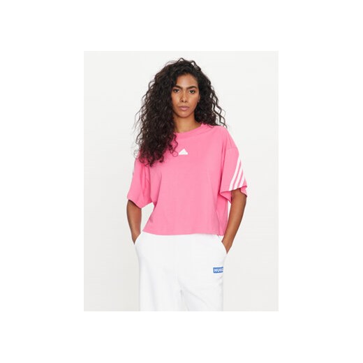 adidas T-Shirt Future Icons 3-Stripes IS3620 Różowy Loose Fit ze sklepu MODIVO w kategorii Bluzki damskie - zdjęcie 171568604