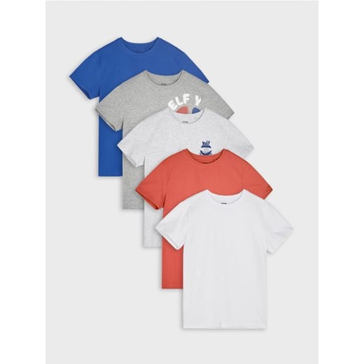 Sinsay - Koszulki 5 pack - niebieski ze sklepu Sinsay w kategorii T-shirty chłopięce - zdjęcie 171571130