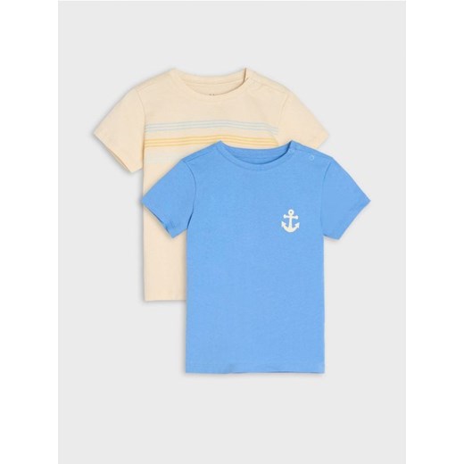 Sinsay - Koszulki 2 pack - kremowy ze sklepu Sinsay w kategorii Koszulki niemowlęce - zdjęcie 171571263