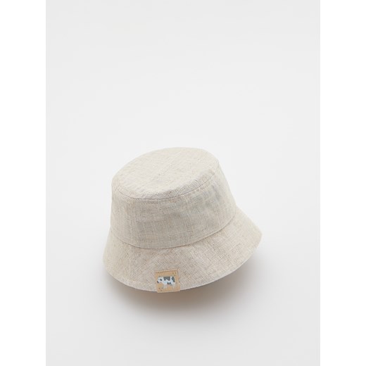 Reserved - Kapelusz bucket hat z lnem - kremowy ze sklepu Reserved w kategorii Czapki dziecięce - zdjęcie 171573400