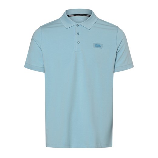 KARL LAGERFELD Męska koszulka polo Mężczyźni Bawełna jasnoniebieski jednolity ze sklepu vangraaf w kategorii T-shirty męskie - zdjęcie 171573482