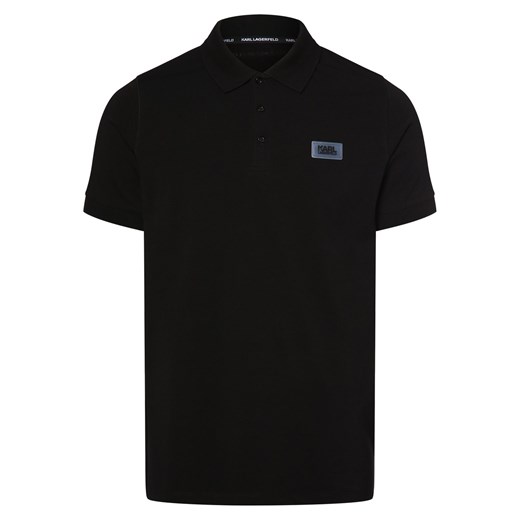 KARL LAGERFELD Męska koszulka polo Mężczyźni Bawełna czarny jednolity ze sklepu vangraaf w kategorii T-shirty męskie - zdjęcie 171573483