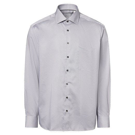 Eterna Comfort Fit Koszula męska - non-iron Mężczyźni Comfort Fit Bawełna jasny szary wzorzysty ze sklepu vangraaf w kategorii Koszule męskie - zdjęcie 171575700