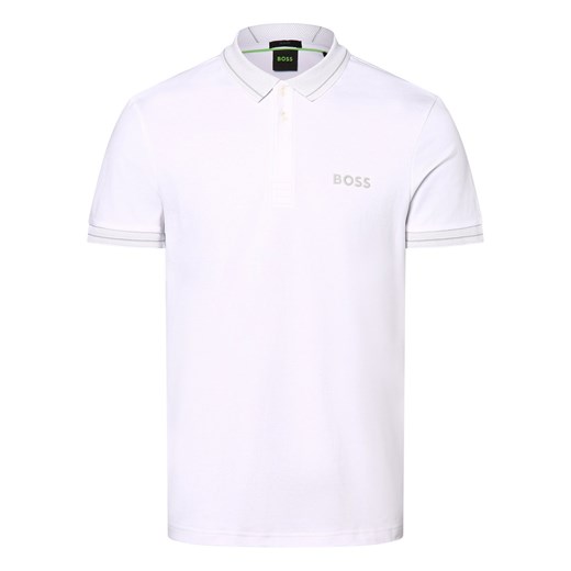 BOSS Green Męska koszulka polo - Paule 1 Mężczyźni Bawełna biały jednolity L okazyjna cena vangraaf