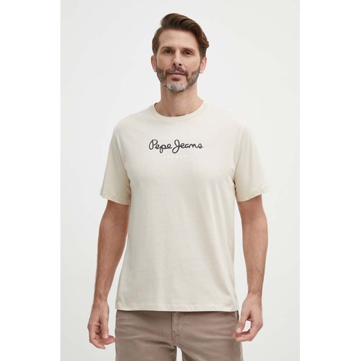 Pepe Jeans t-shirt bawełniany Eggo męski kolor szary z nadrukiem ze sklepu ANSWEAR.com w kategorii T-shirty męskie - zdjęcie 171576221