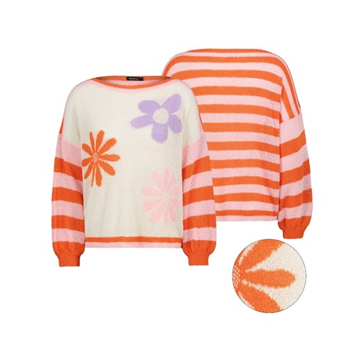 Sublevel Sweter w kolorze pomarańczowo-kremowo-jasnoróżowym M/L okazja Limango Polska