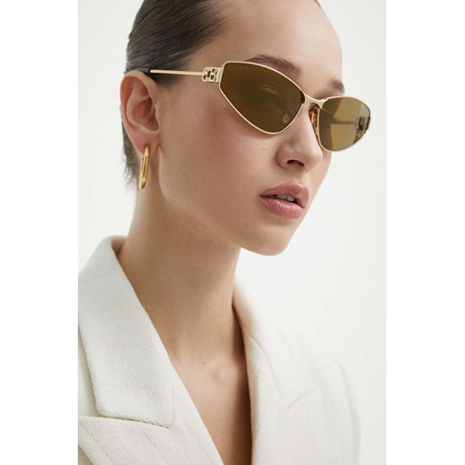 Balenciaga okulary przeciwsłoneczne damskie kolor złoty BB0335S ze sklepu ANSWEAR.com w kategorii Okulary przeciwsłoneczne damskie - zdjęcie 171578423
