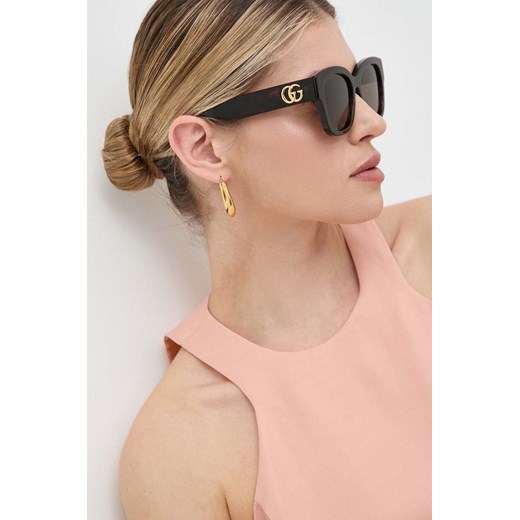 Gucci okulary przeciwsłoneczne damskie kolor brązowy Gucci 54 ANSWEAR.com