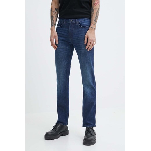HUGO jeansy męskie kolor granatowy 50511361 ze sklepu ANSWEAR.com w kategorii Jeansy męskie - zdjęcie 171579204