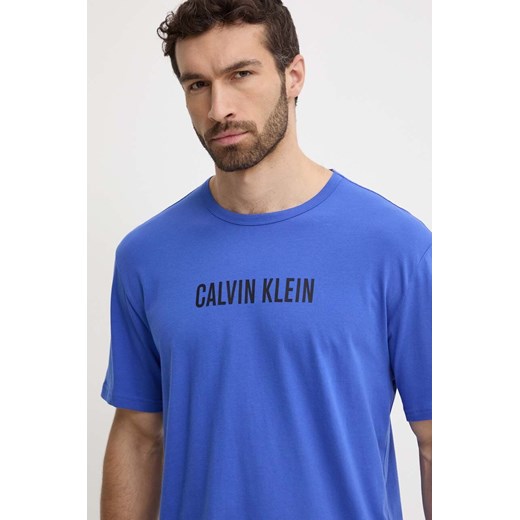 Calvin Klein Underwear t-shirt bawełniany lounge kolor niebieski z nadrukiem Calvin Klein Underwear XL ANSWEAR.com