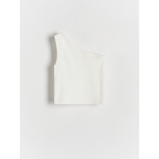 Reserved - Top na jedno ramię - złamana biel ze sklepu Reserved w kategorii Bluzki dziewczęce - zdjęcie 171580222