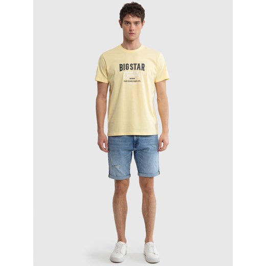 Koszulka męska z nadrukiem żółta Immanuer 200 ze sklepu Big Star w kategorii T-shirty męskie - zdjęcie 171583962