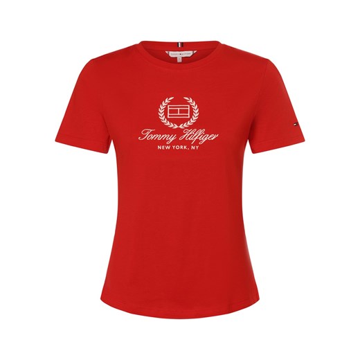 Tommy Hilfiger Koszulka damska Kobiety Bawełna czerwony jednolity ze sklepu vangraaf w kategorii Bluzki damskie - zdjęcie 171585294