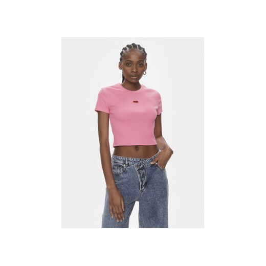 Hugo T-Shirt Deluisa_1 50508636 Różowy Slim Fit ze sklepu MODIVO w kategorii Bluzki damskie - zdjęcie 171586821