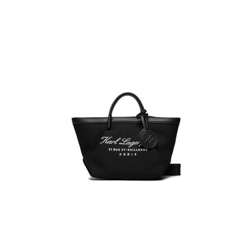 Czarna shopper bag Karl Lagerfeld na ramię 