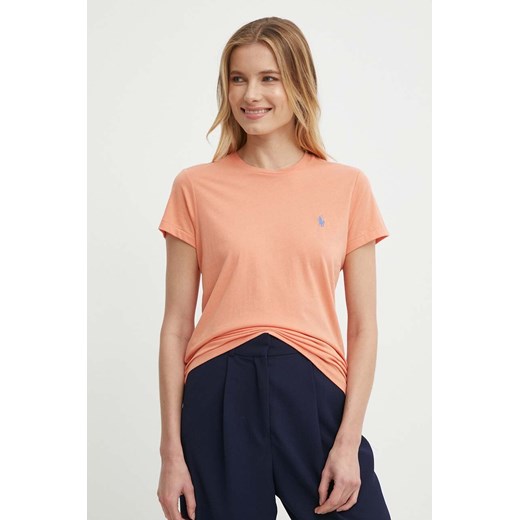 Polo Ralph Lauren t-shirt bawełniany damski kolor pomarańczowy ze sklepu ANSWEAR.com w kategorii Bluzki damskie - zdjęcie 171588514
